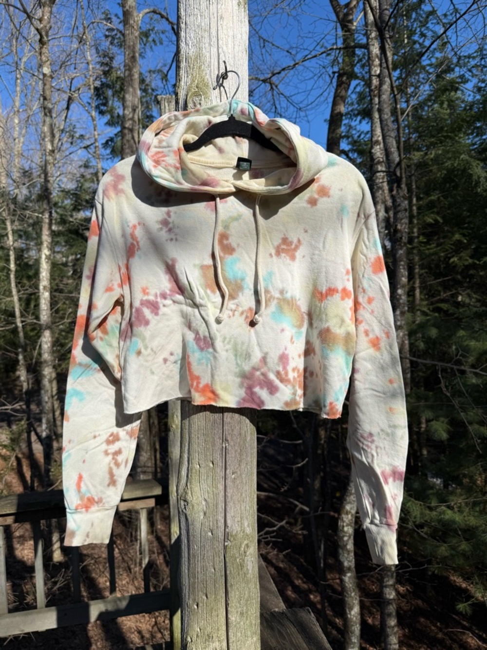 Tie-Dye Cropped Hoodie and Short set- Multicolor